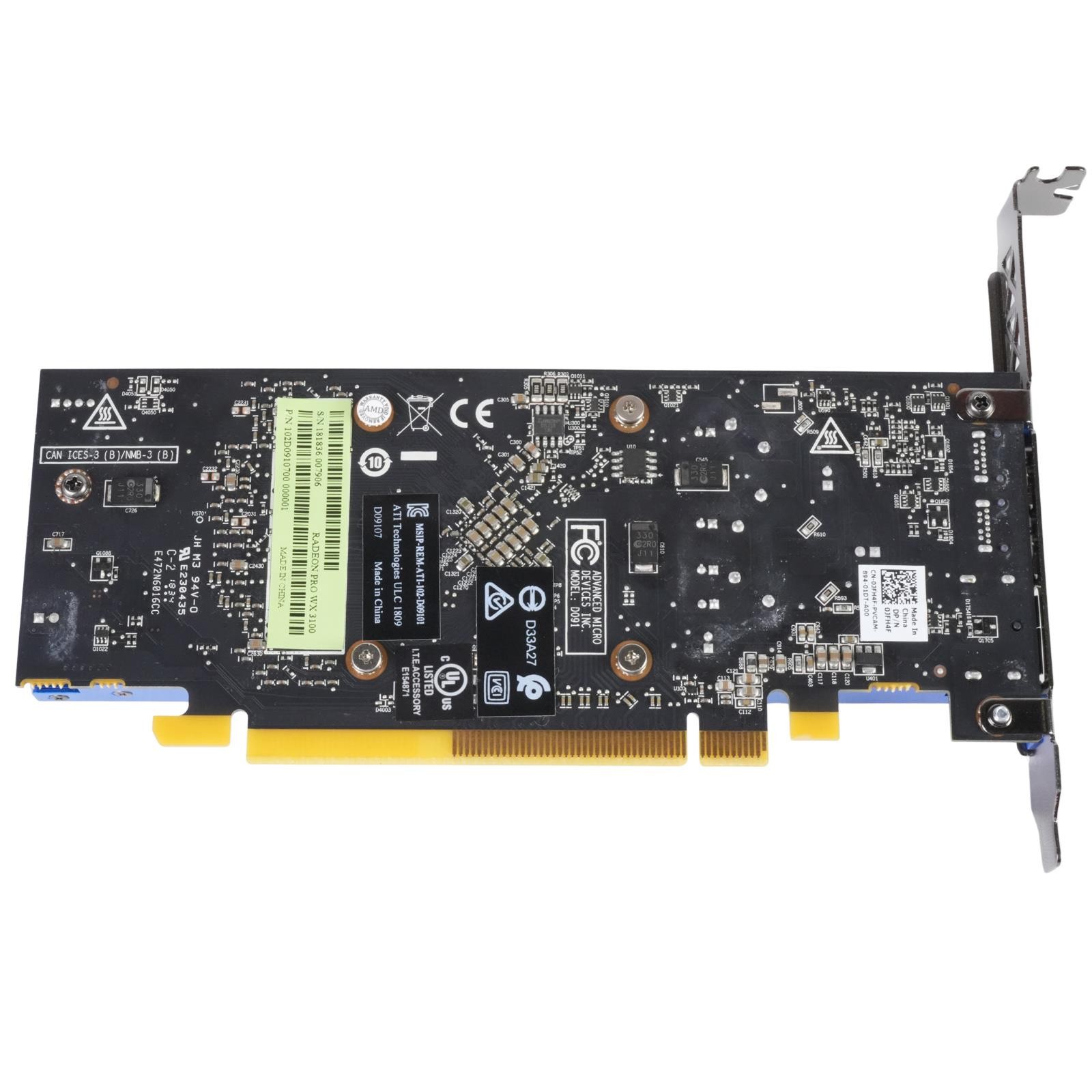 Dell JFH4F AMD Radeon Pro WX 3100 4GB GDDR5 128-bit PCIe 3.0 x8 Graphics Card