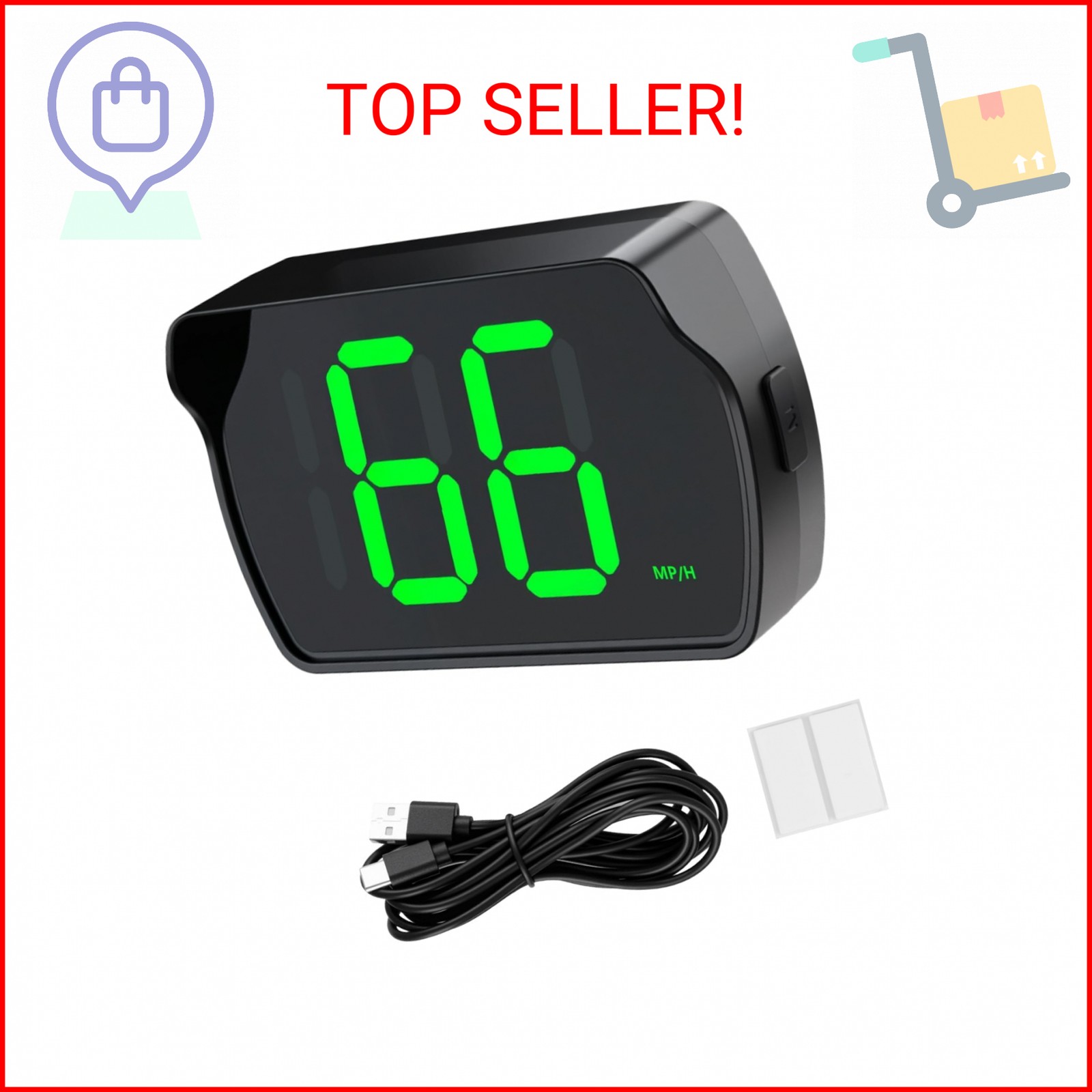 GUGUMO GPS Digital Speedometer for Car, Universal HUD Speed Meter with Large LED