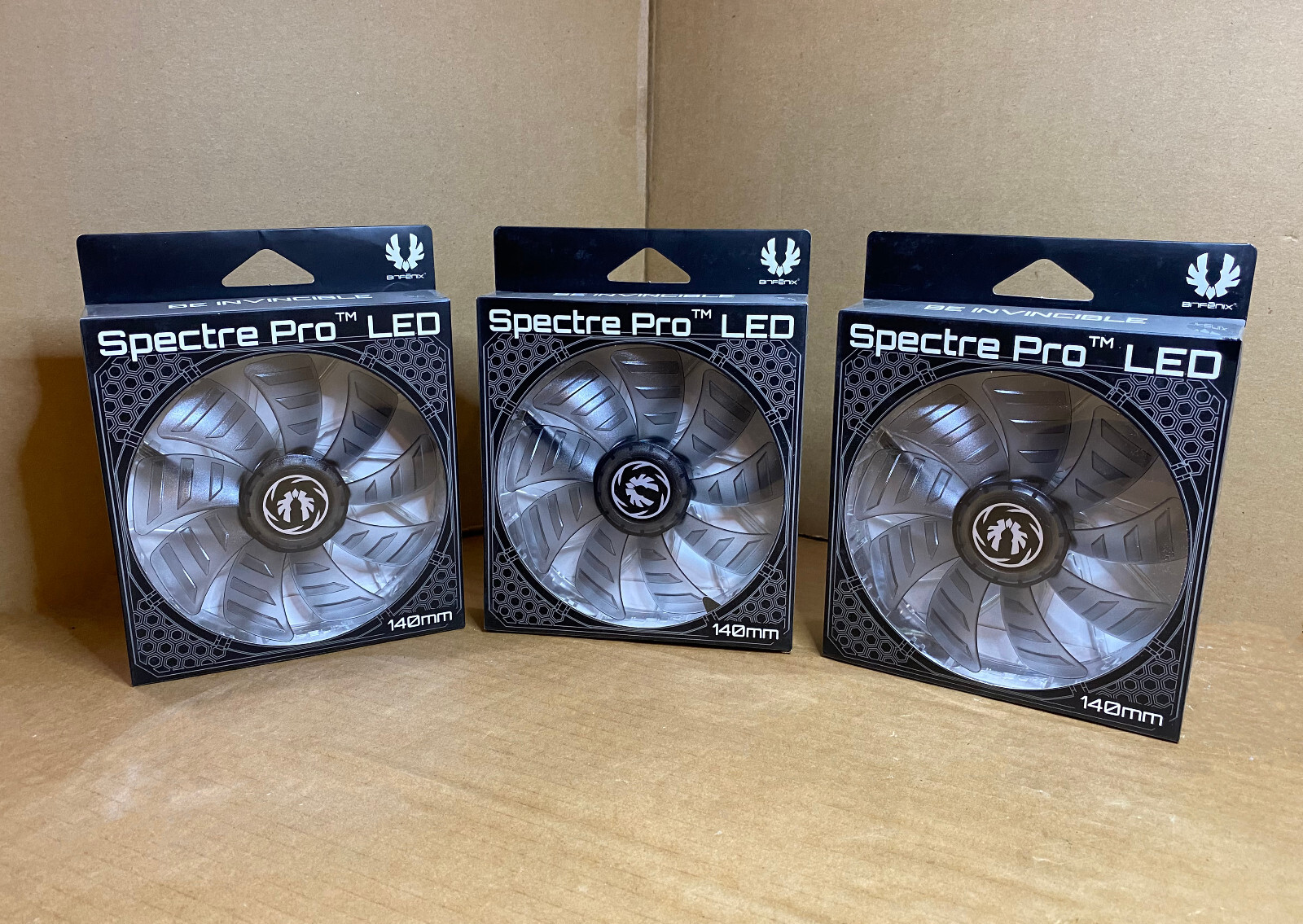 LOT 3x BitFenix Spectre Pro 140mm WHITE LED Case Fan 3-pin * BFF-LPRO-14025W-RP