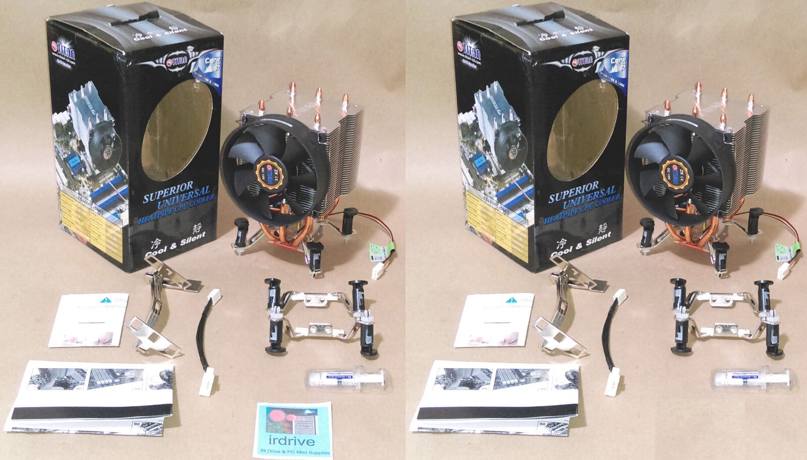 Lot 2: Titan Copper Heatpipe Intel Socket LGA 775/1156/1366 AMD AM2+ CPU Cooler