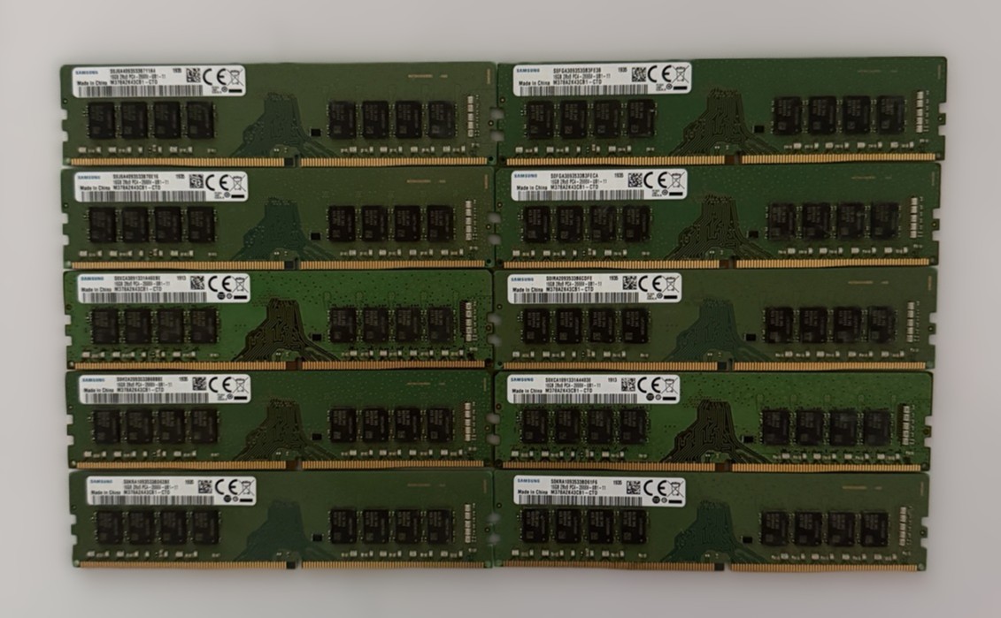 LOT OF 25 SAMSUNG 16GB 2RX8 PC4-2666V DDR4 1.2V UDIMM M378A2K43CB1-CTD PC TESTED