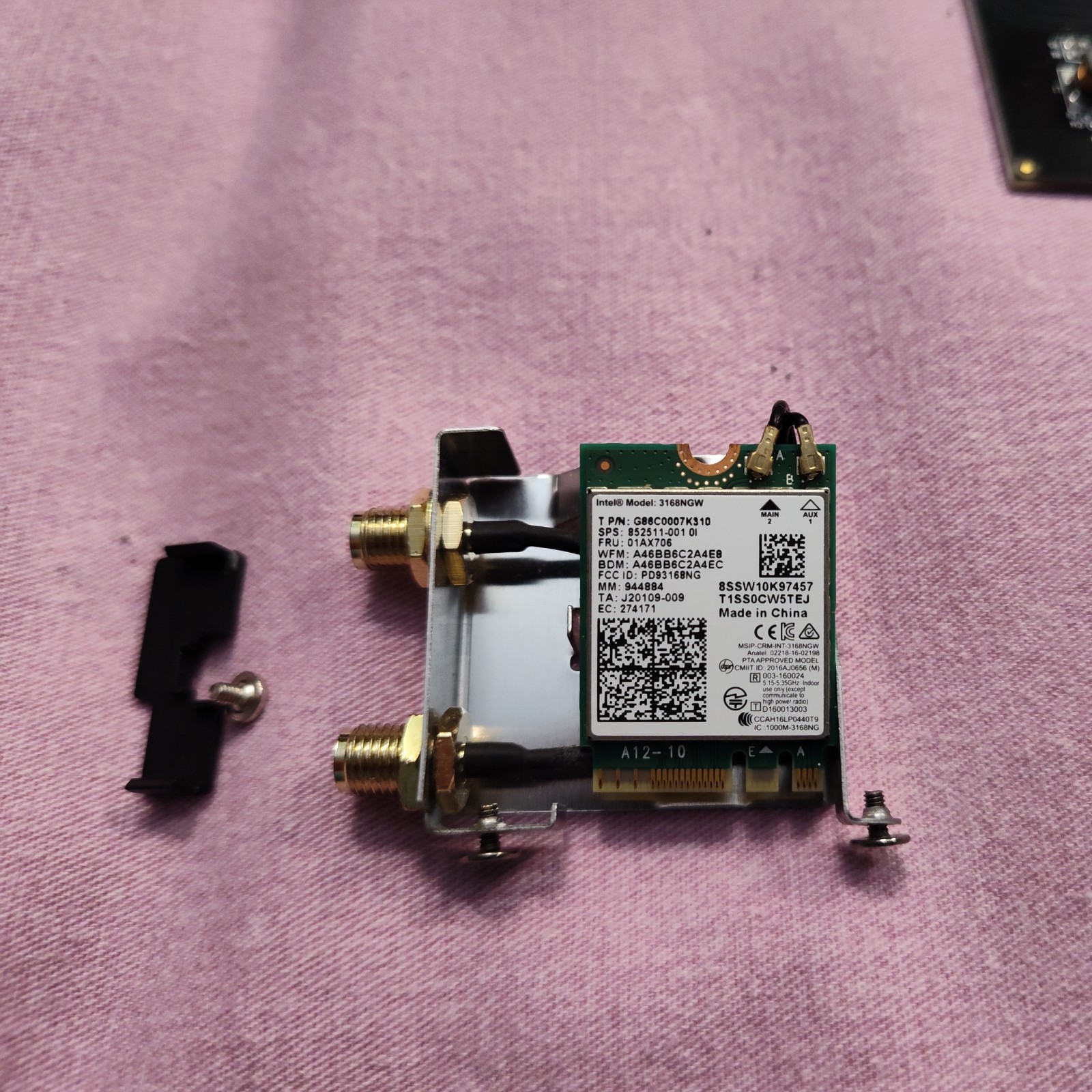 Intel 3168NGW Dual Band Wireless-AC 3168