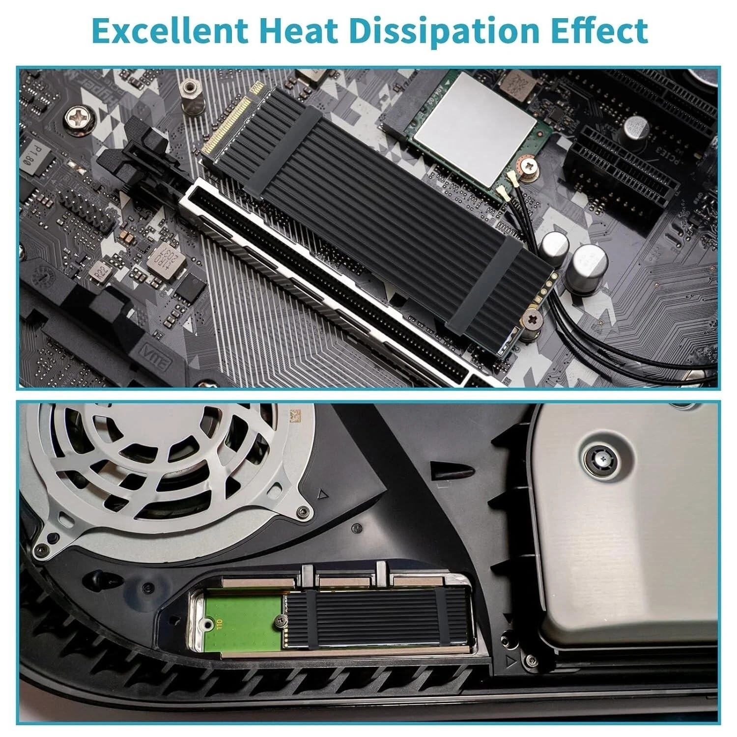 4 Pcs M.2 NGFF NVMe 2280 PCIE SSD Aluminum Cooling Heat Sink With Thermal Pad