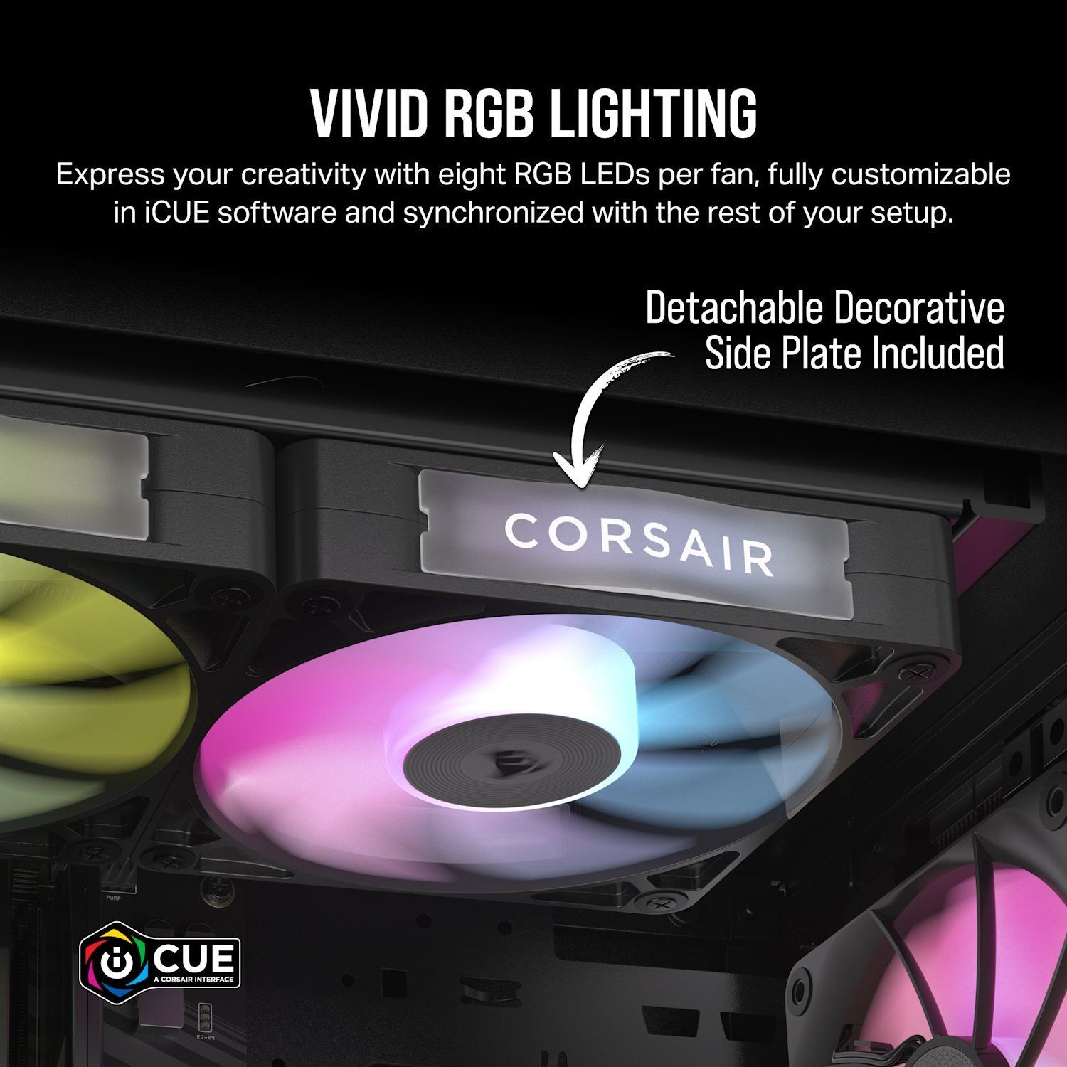 Corsair iCUE LINK RX120 RGB 120mm PWM Fan Triple Starter Kit 73.5 CFM 3-Pack
