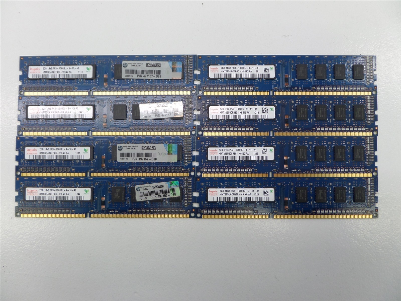 Lot of 8 – Hynix HMT325U6CFR8C-H9 2GB PC3-10600 DDR3-1333 Desktop Memory Module