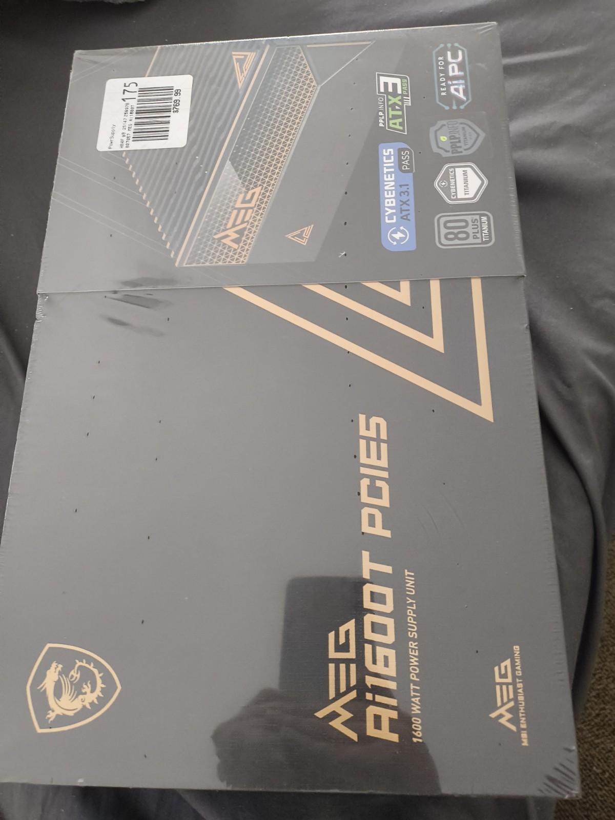 MSI – MEG Ai1600T PCIE5 80+ TITANIUM Full Modular Gaming PSU, Dual 12V-2×6 1600W
