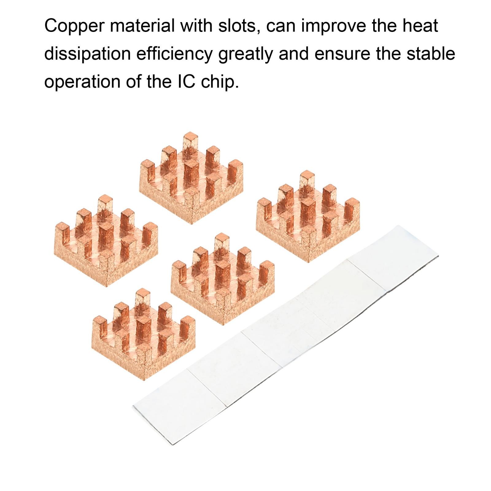 5pcs Copper Heatsink 6x6x3mm with Self Adhesive for IC Chipset Cooler