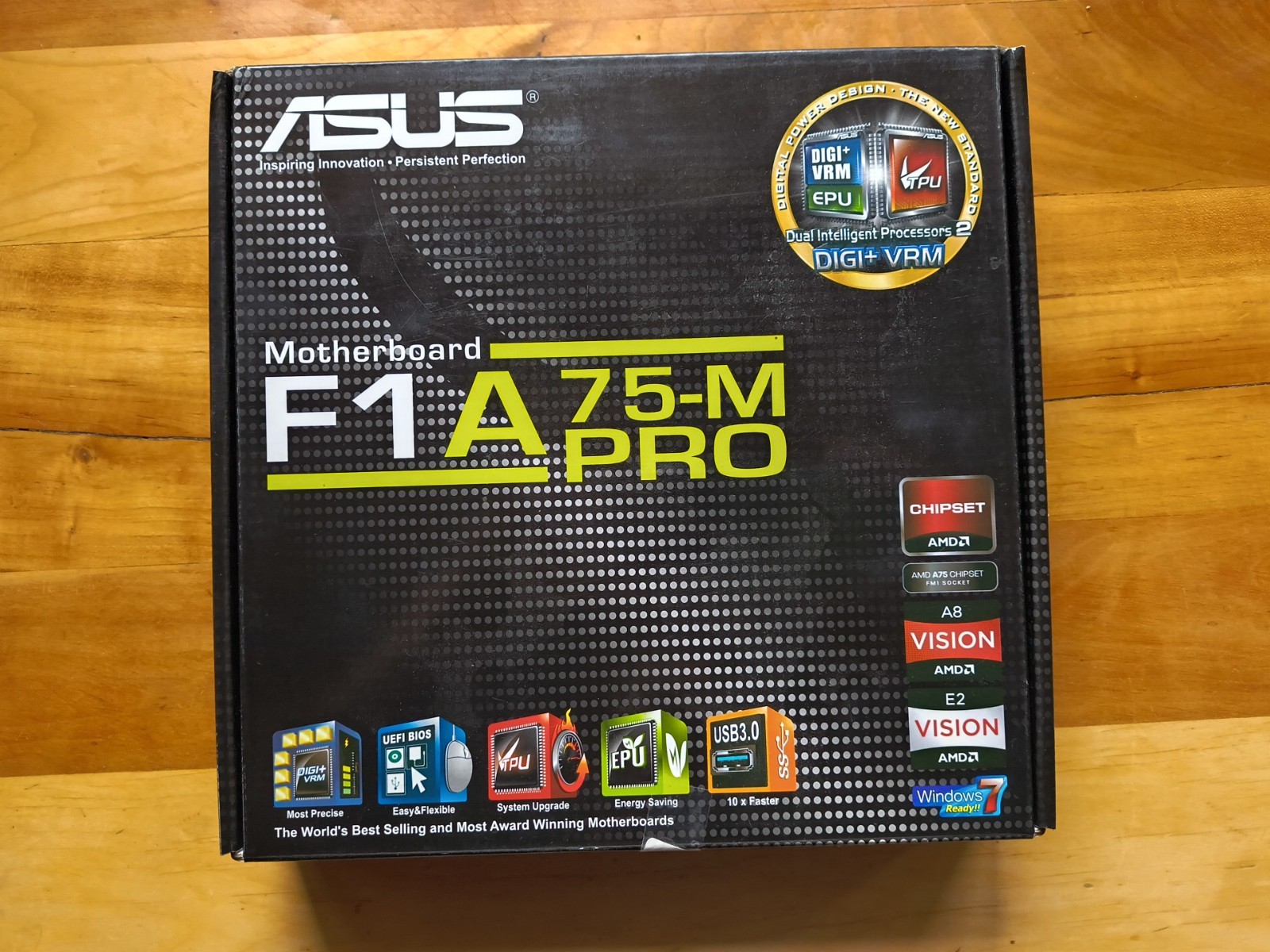 ASUS F1A75-M PRO Motherboard Rev 1.02, Socket FM1, AMD A- & E2- APU, DDR3, NEW