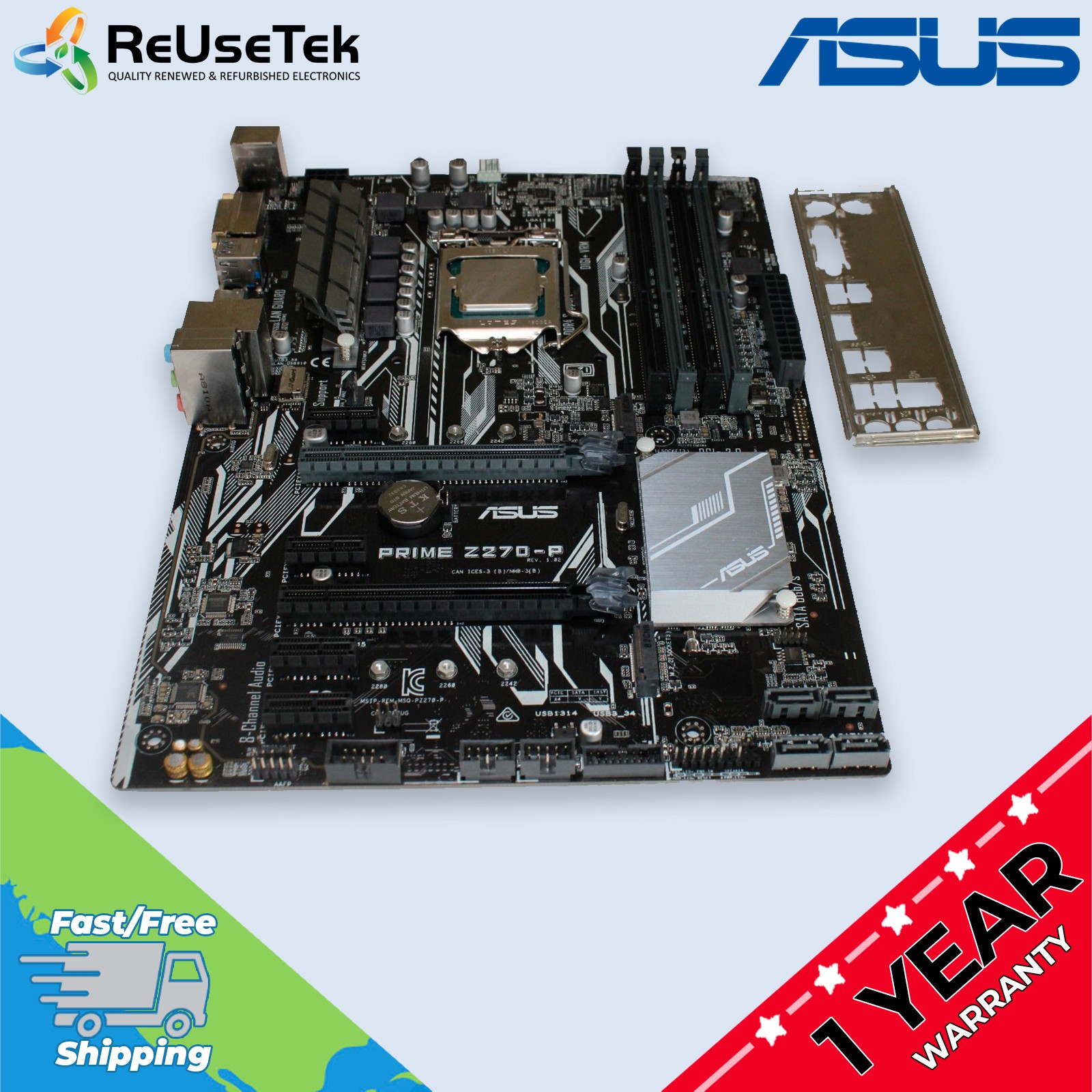 Asus PRIME Z270-P LGA 1151 ATX Motherboard w/ Intel Core i7-6700 & I/O Shield
