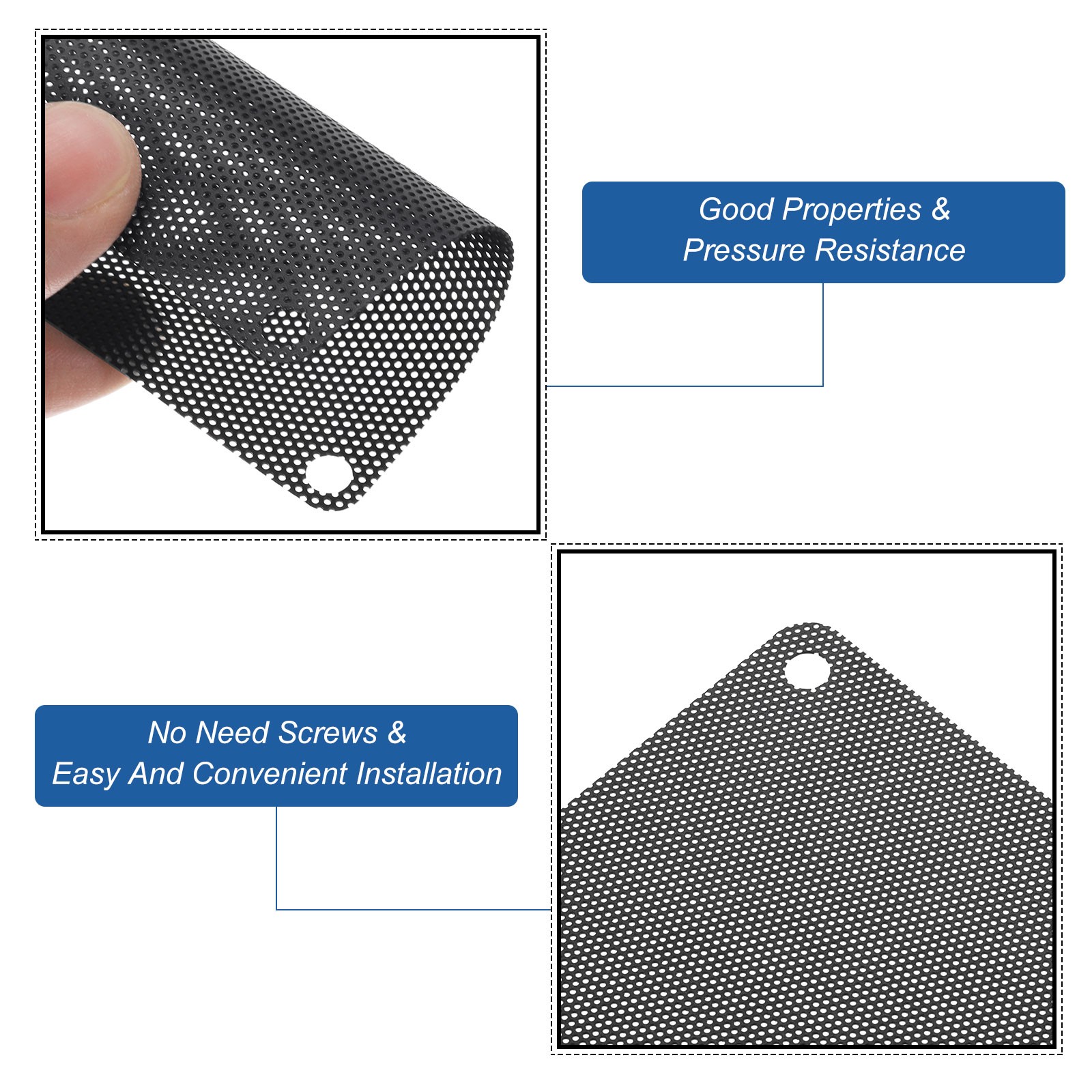 20PCS PC Dust Filter, 80x80mm Computer Case Dustproof Mesh, Black