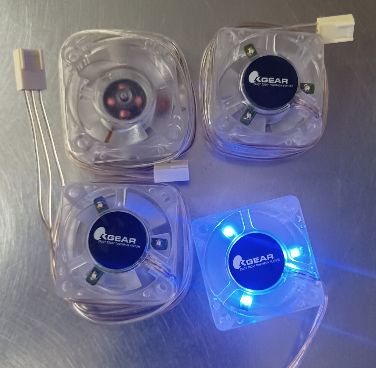 OKGear 40x40x20mm, 3 Blue LED, 3 pin (4 Pack)