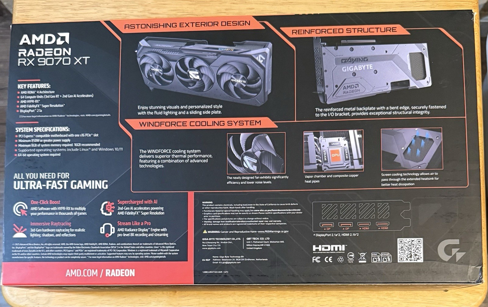 GIGABYTE Radeon RX 9070 XT Gaming OC 16GB GDDR6 Graphics Card – Pcie 5.0