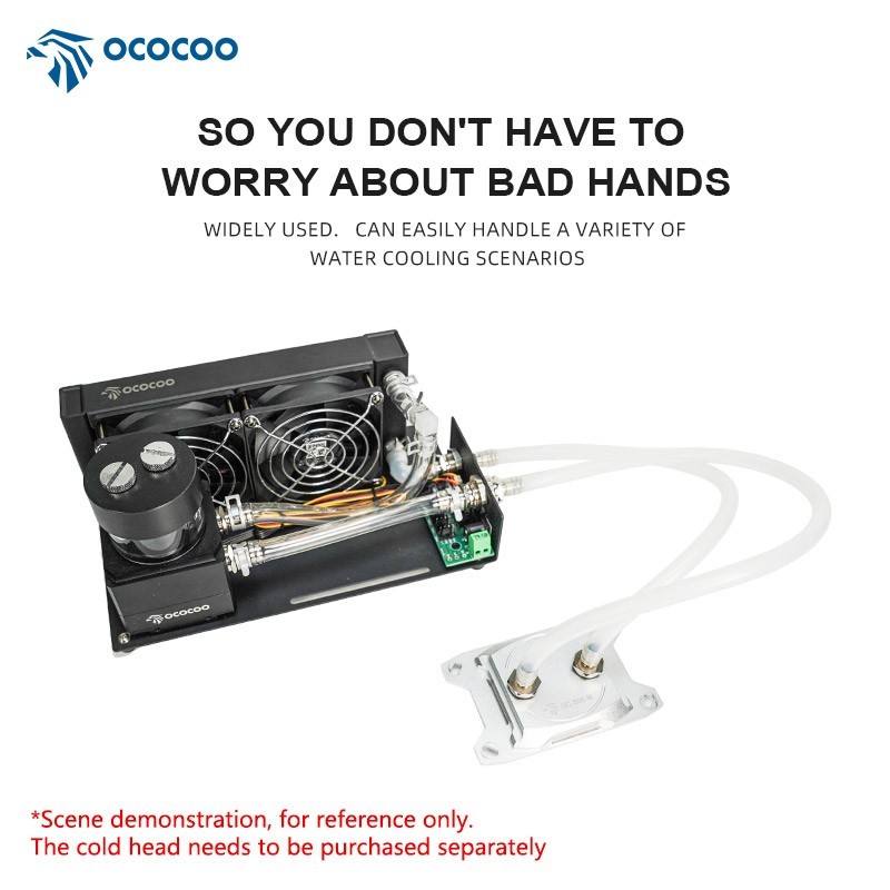 OCOCOO AC160 Industrial Water Cooling Kit Copper Radiator 5M Lift Pump 12V DIY P