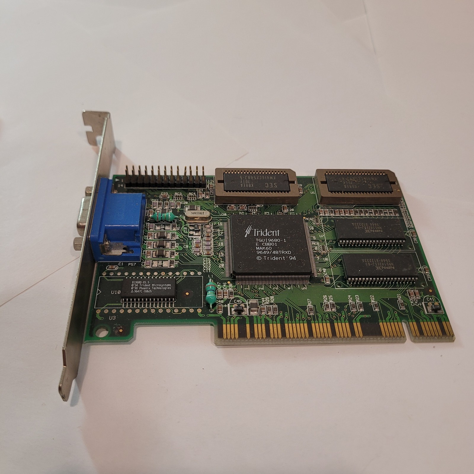 Vintage Trident TGU19680-1 ISA Video Graphics Card VGA 2MB DRAM Retro Gaming PC