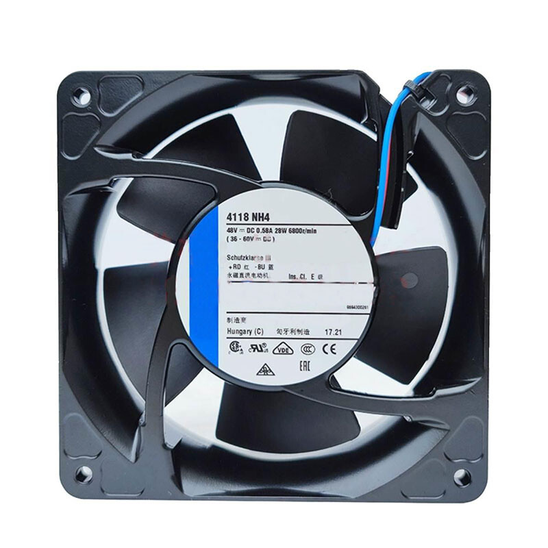 1PCS NEW 4118NH4 Axial Fan 48V 0.58A 28W 120*120*38MM 2-wire Cabinet Cooling Fan