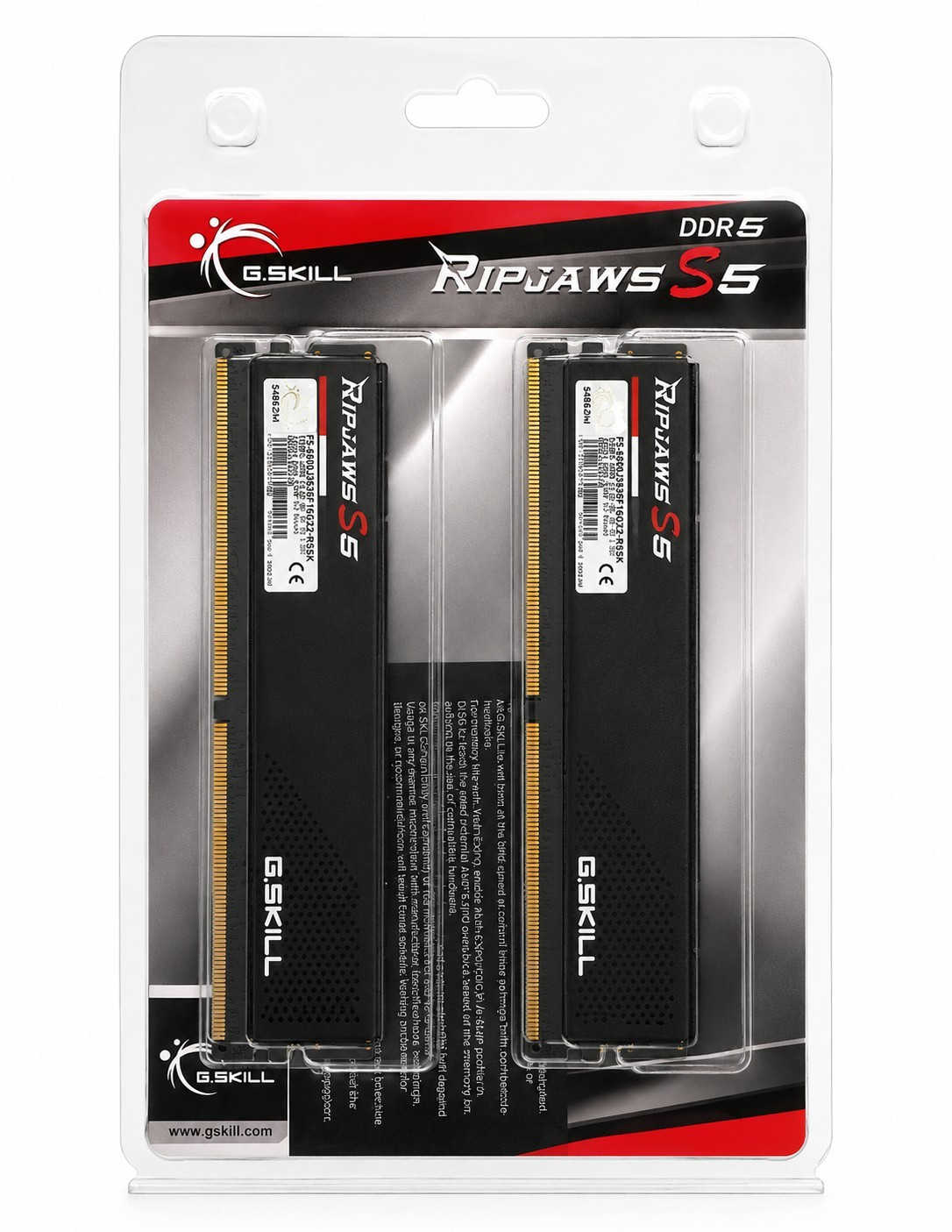 G.SKILL Ripjaws S5 32GB (2x16GB) DDR5-6000 DIMM Non-ECC Unbuffered