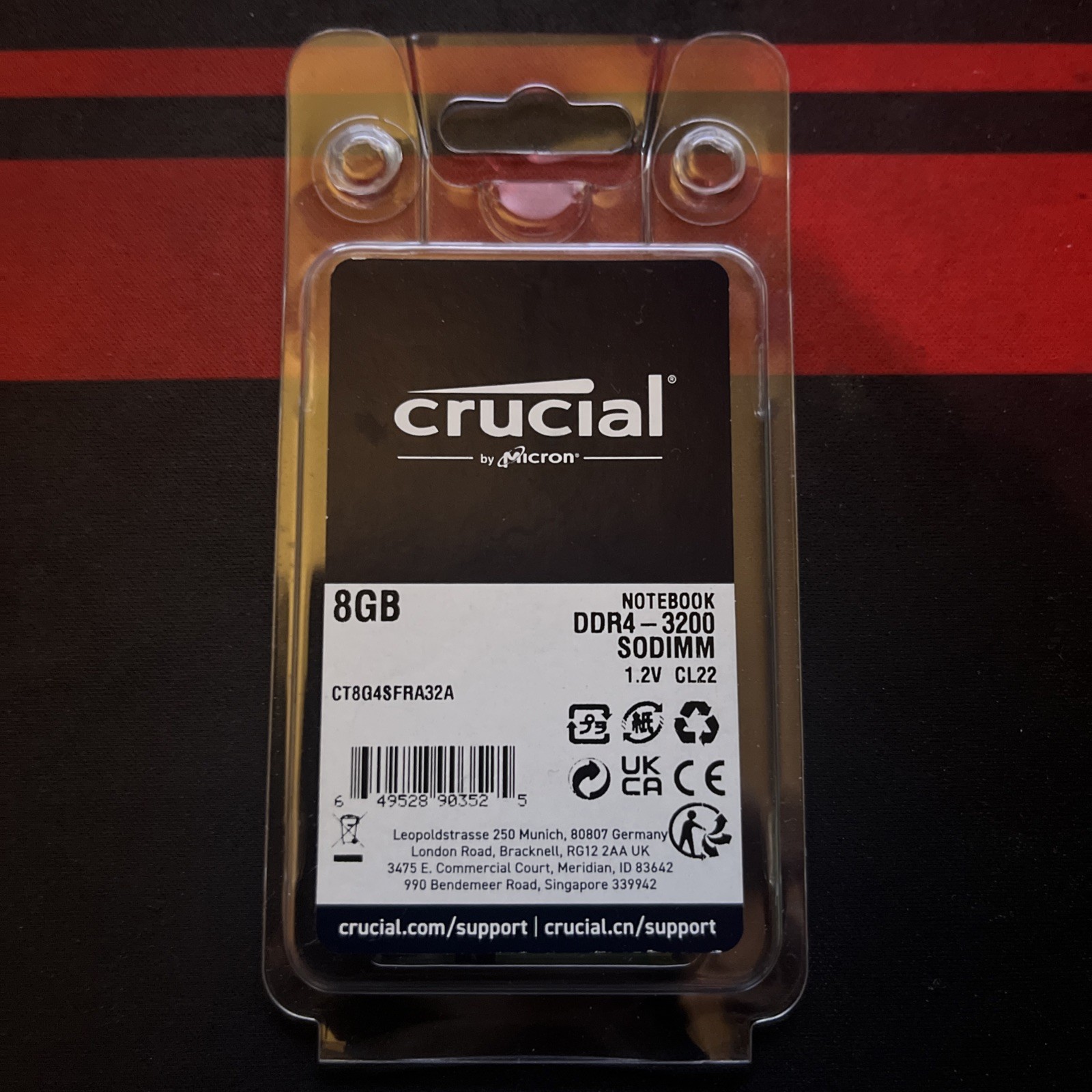 Crucial 8GB DDR4-3200 SODIMM Laptop RAM 1x8gb