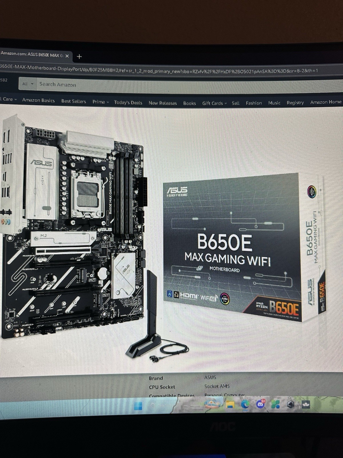 ASUS B650E MAX Gaming WiFi AMD B650 ATX Motherboard, DDR5, PCle 5.0 Ready, 3X