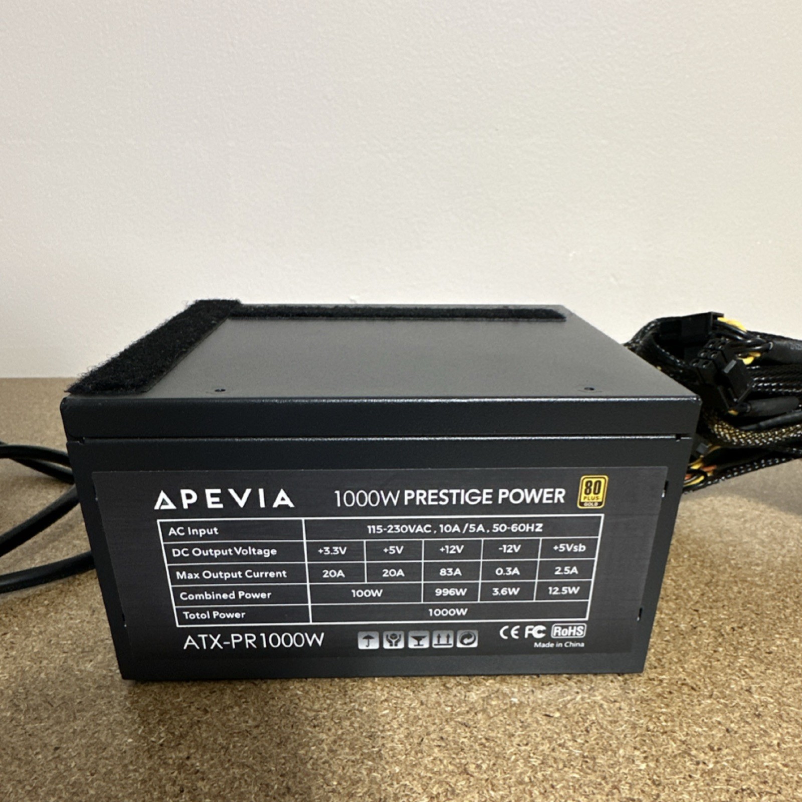 Apevia ATX-PR1000W 1000W 80 Plus ATX PSU 20 Pin 6+2 PCIe SATA 4+4 CPU