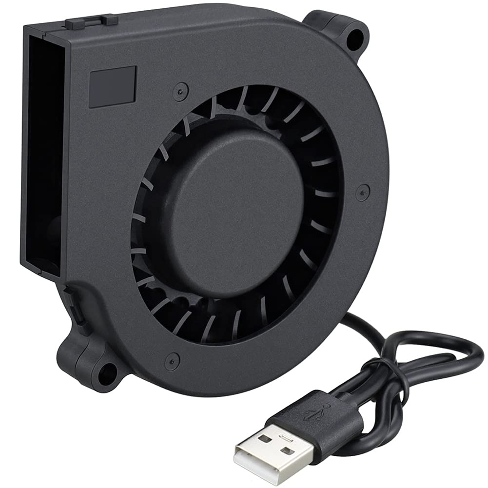 GDSTIME 75mm USB Blower Fan with 3 Speeds Control, 7515 5V DC Brushless Turbi…
