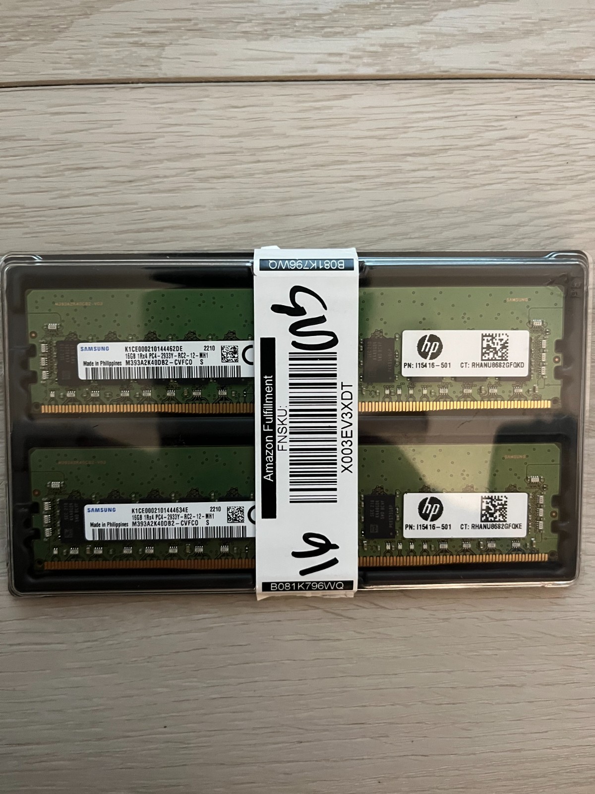 Samsung 2x16GB PC4-2933Y 1Rx4 DDR4 ECC REG RDIMM Server RAM M393A2K40DB2-CVFCO