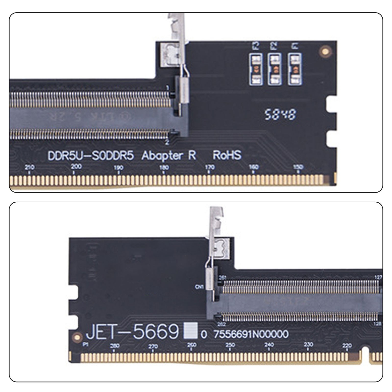 2PCS Laptop DDR5 RAM to Desktop Adapter Card Memory Tester SO-DIMM to PC DDR5Xg