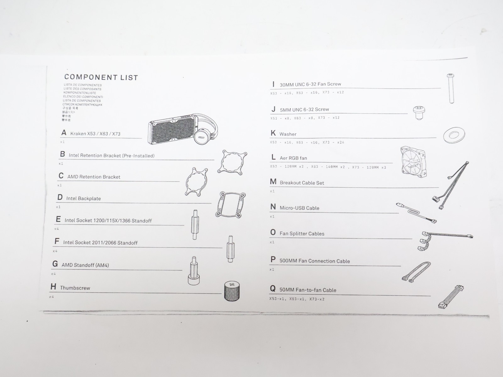 NZXT Kraken X63 RGB 280mm Liquid CPU Cooler RL-KRX63-RW White «User Manual Miss»