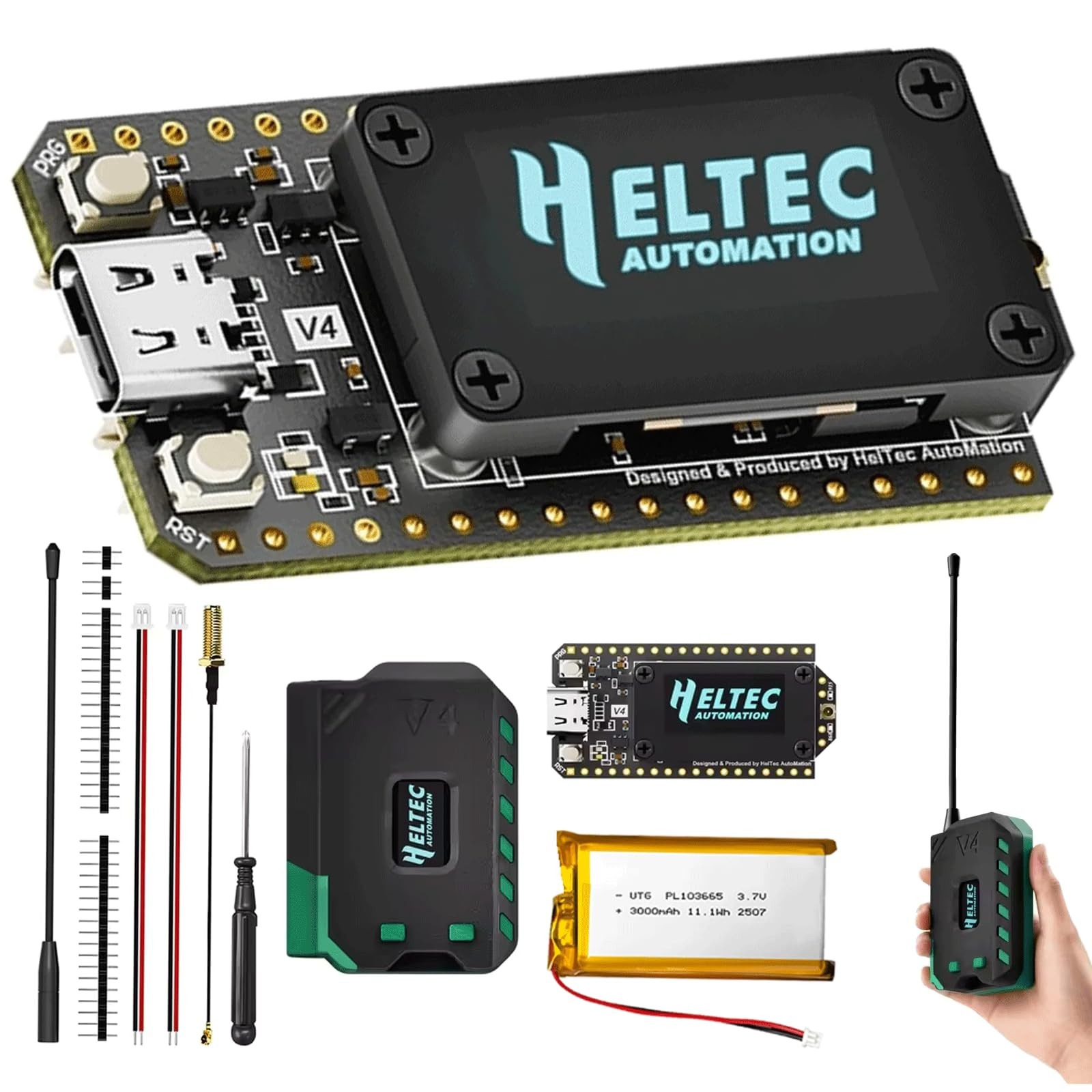 Heltec WiFi LoRa 32 (V4) Ultimate Kit – ESP32-S3 & SX1262 LoRaWAN Board 0.96″…