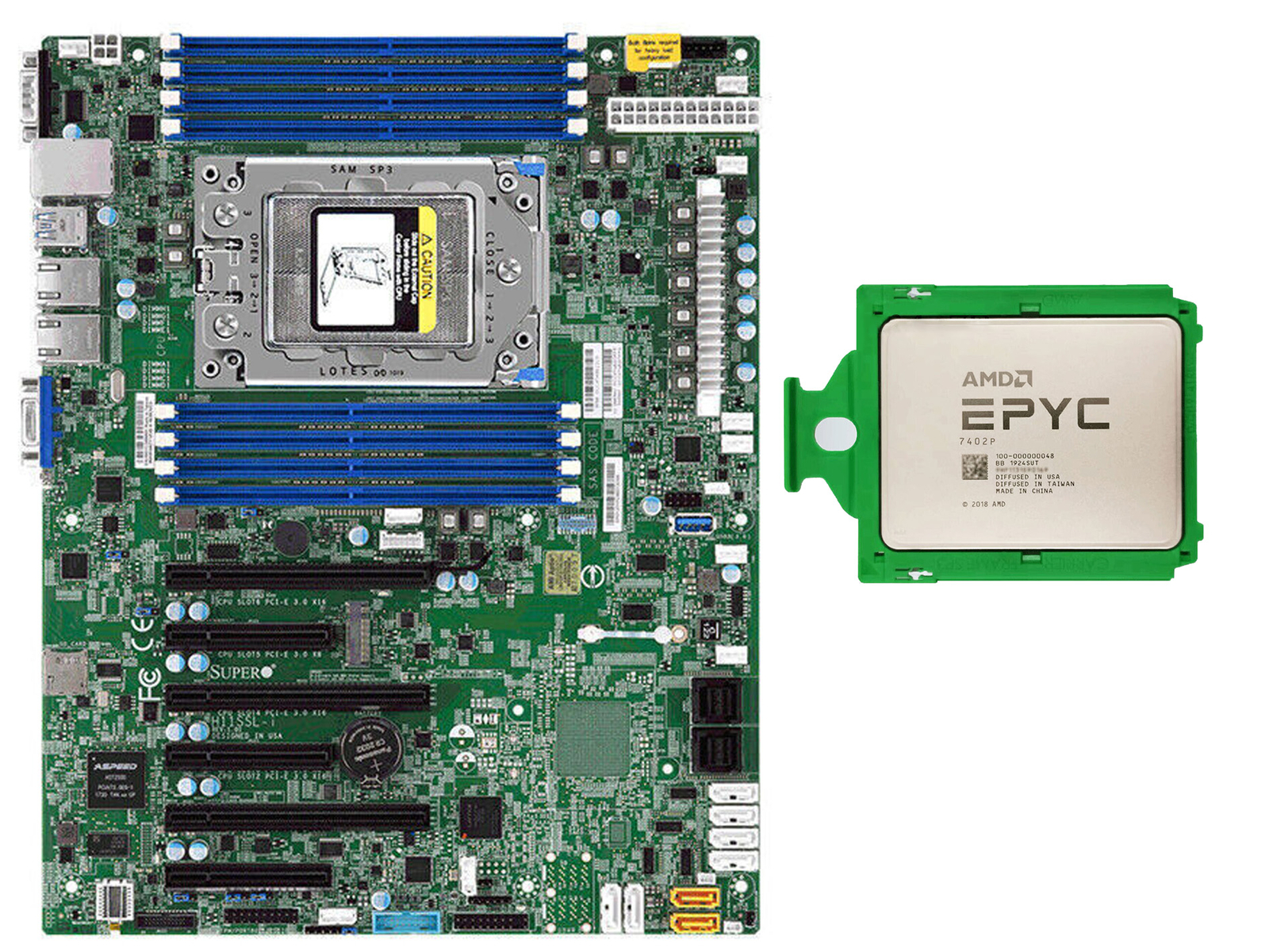 AMD EPYC 7402P+Supermicro H11SSL-i 24cores 48threads 2.8 GHz combo