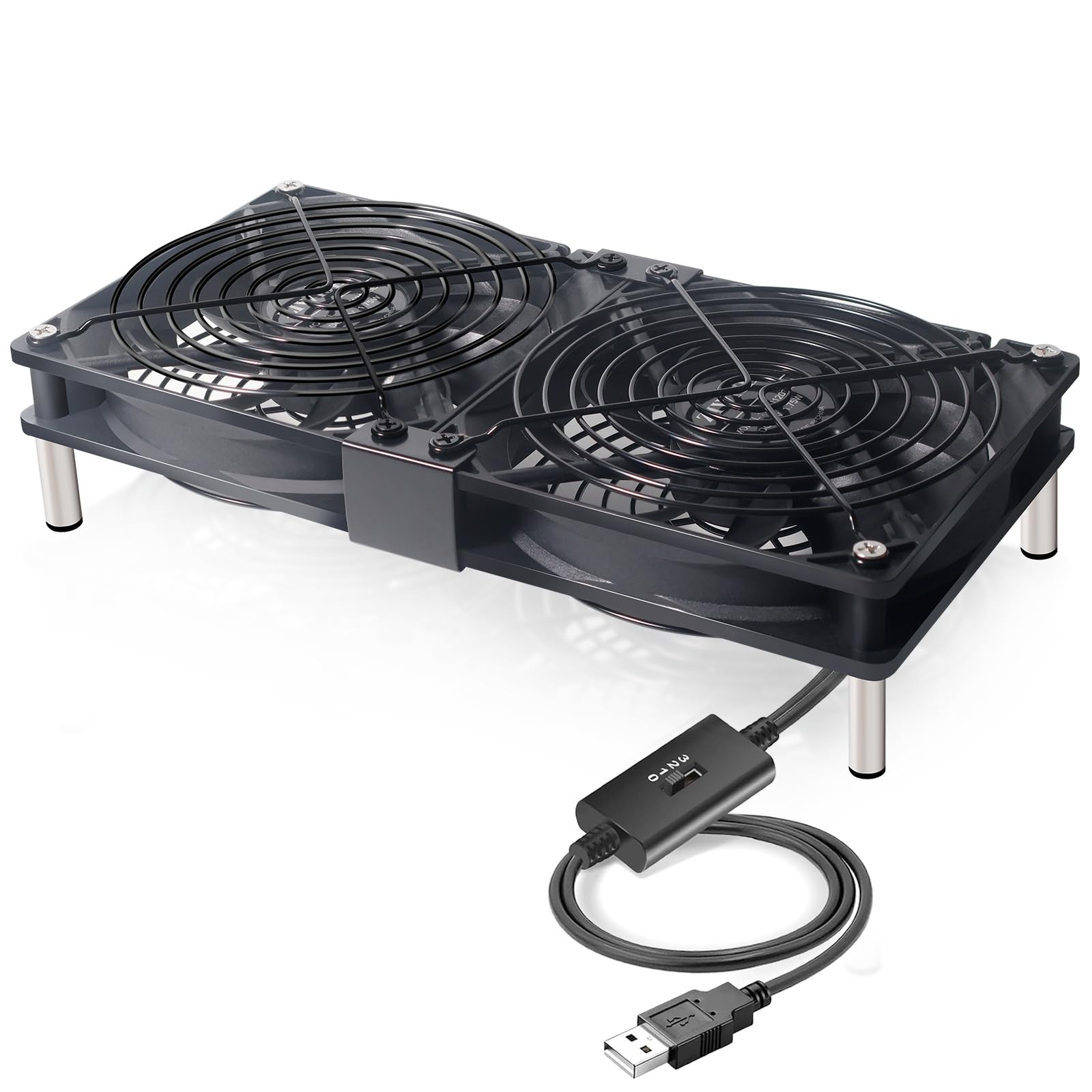 Dual 120mm 5V USB Cooling Fan with Speed Controller Dual Ball Bearings Quiet …