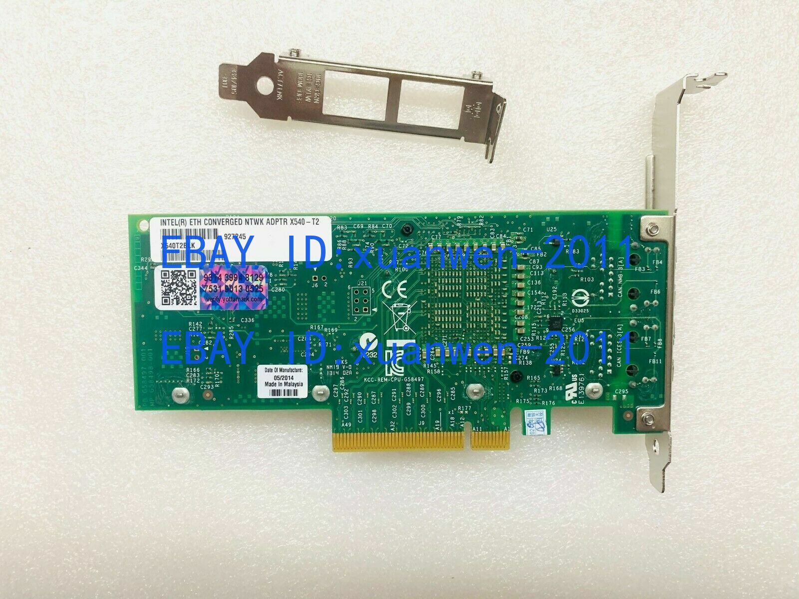 X540T2 Genuine Intel X540-T2 RJ45 10GbE DUAL PORT ADAPTER W/ Yottamark X540T2BLK