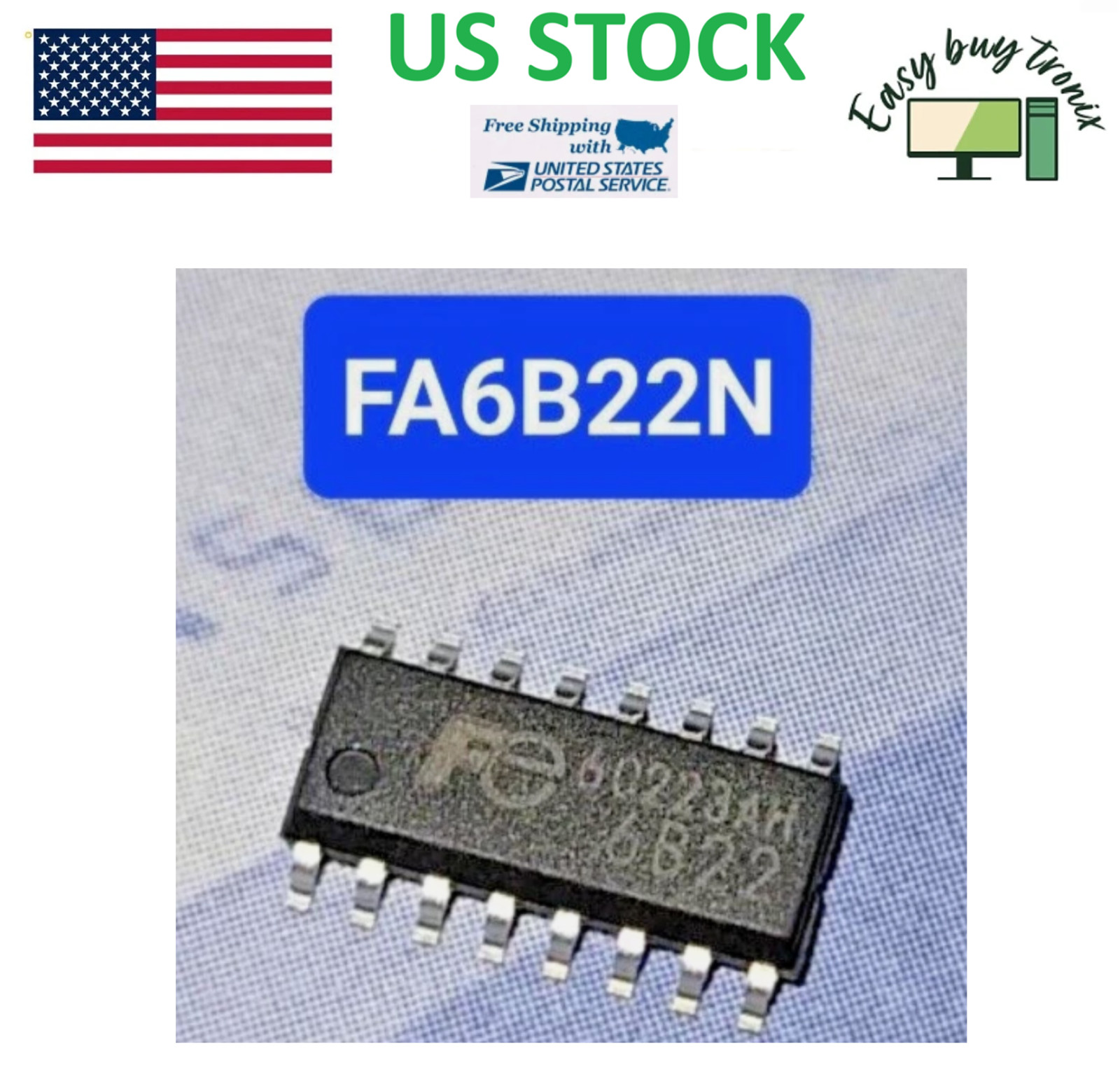 5Pcs FA6B22N-N6-L3 FA6B22N-C6-L3 GB22 6822 6B22 FA6B22N SOP16 IC Chip