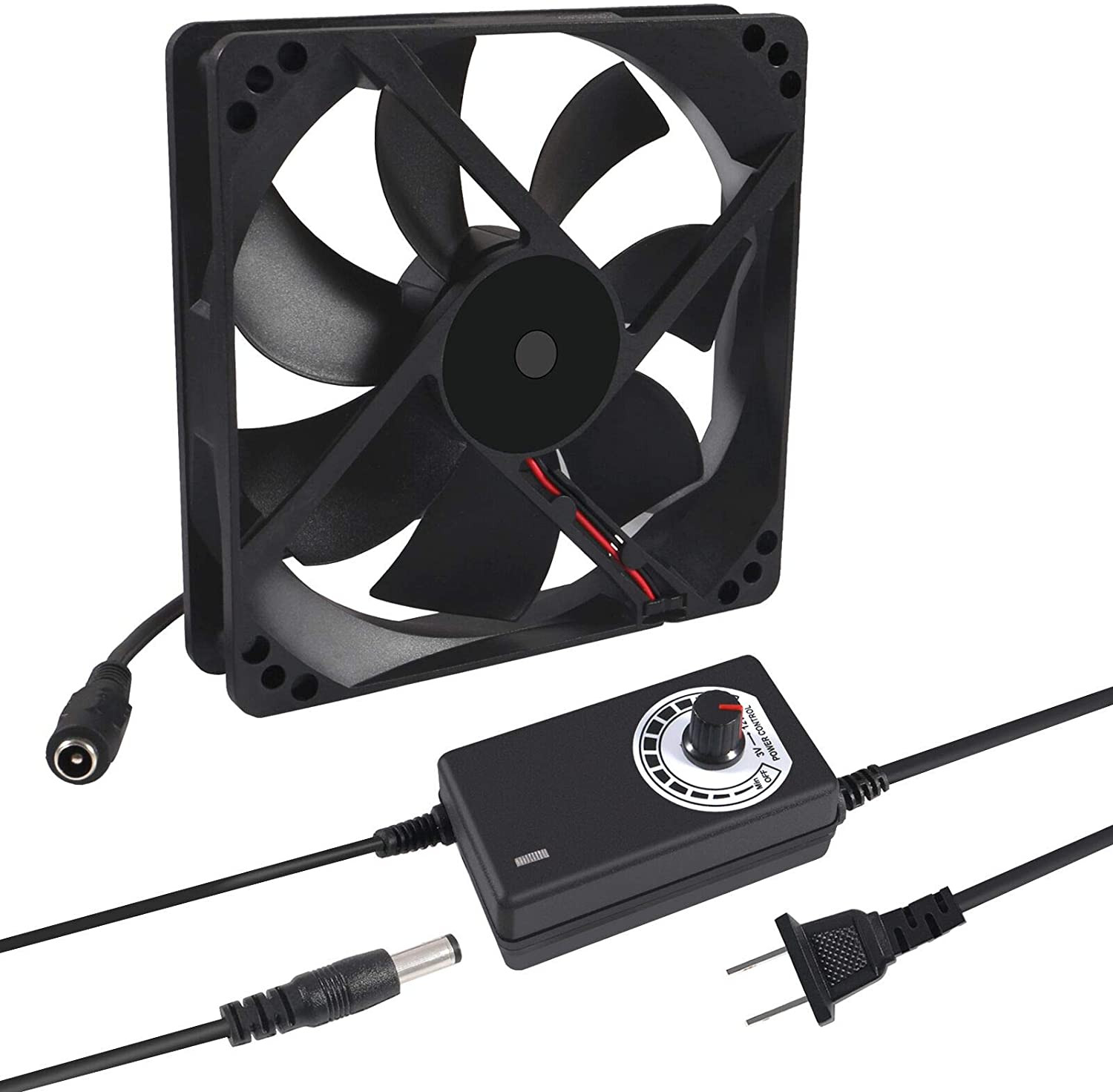 120Mm X 25Mm 110V 220V AC Powered Cooling Fan with Speed Controller 3V to 12V