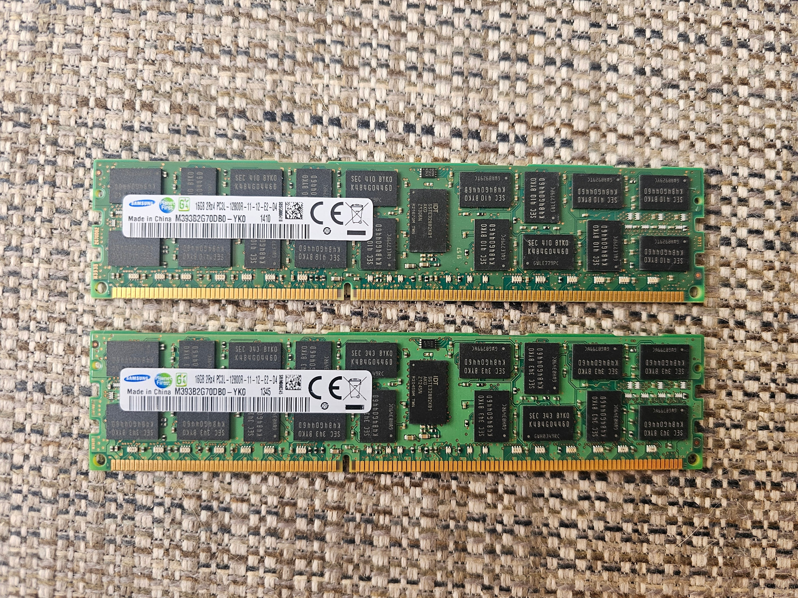 Samsung M393B2G70DB0-YK0 32GB (16Gbx2)2Rx4 PC3L-12800R 1600MHz Server Memory