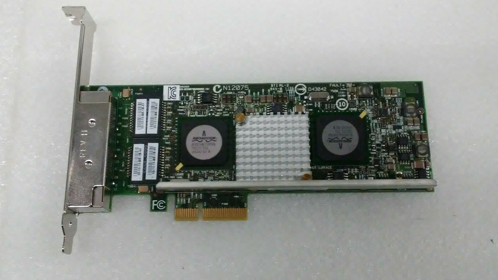 Lot of 9 IBM Broadcom Quad Port Network Card 49Y7949 Full Height
