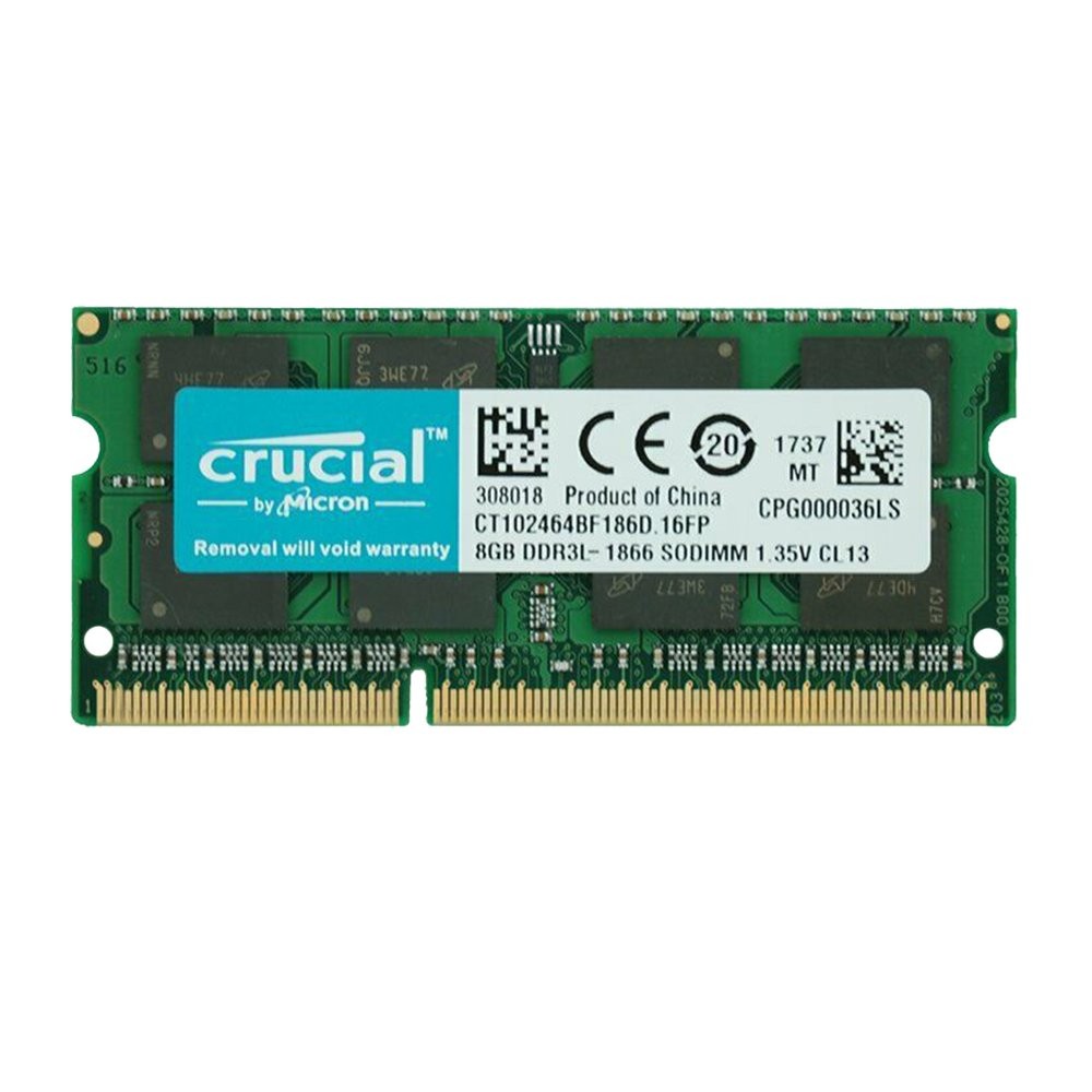 Crucial 16GB kit 2x 8GB DDR3L1866 PC3L-14900S 1.35V Laptop Notebook Memory RAM