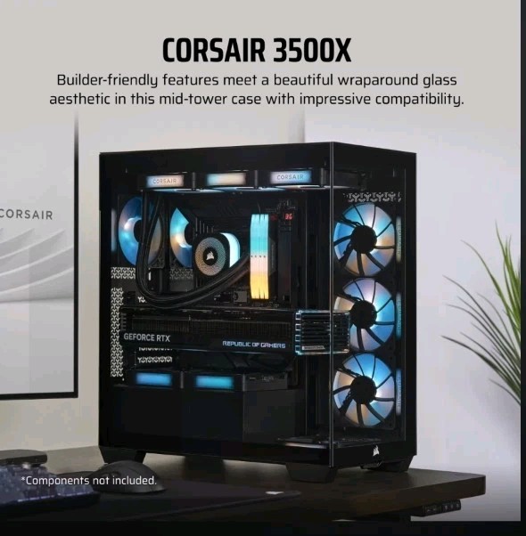 Corsair 3500X Tempered Glass Mid-Tower PC Case Black