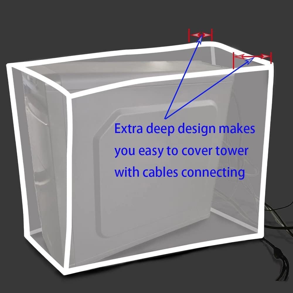 Large CPU Dust Cover 10.2″W X 24″D X 20.5″H for Mid-Tower PC
