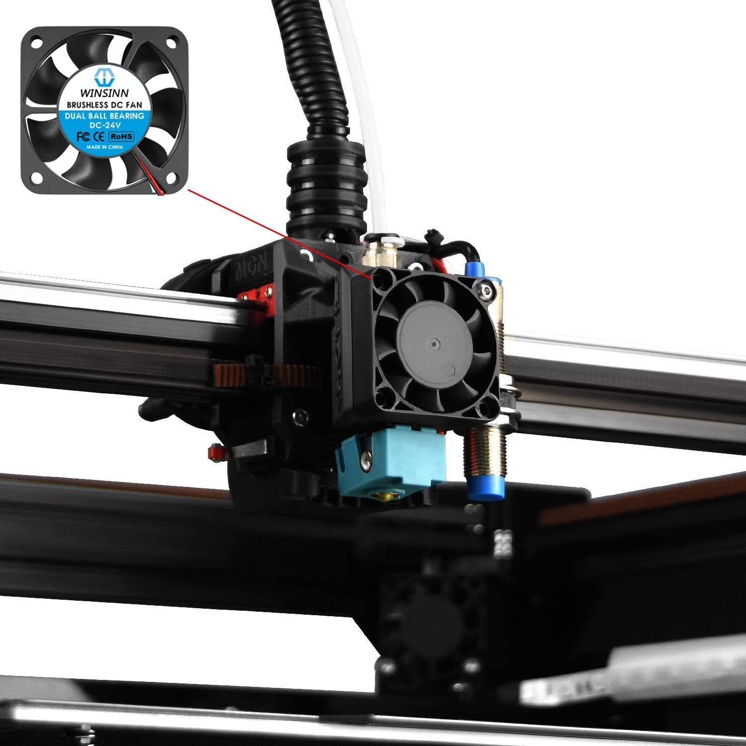 40mm 24V Dual Ball Bearing Fan 5000 RPM Cooling for 3D Printer Electronics
