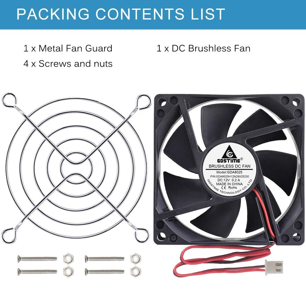 2900 RPM Brushless Fan with 2-Way Installation – Ideal for Electronics & DIY