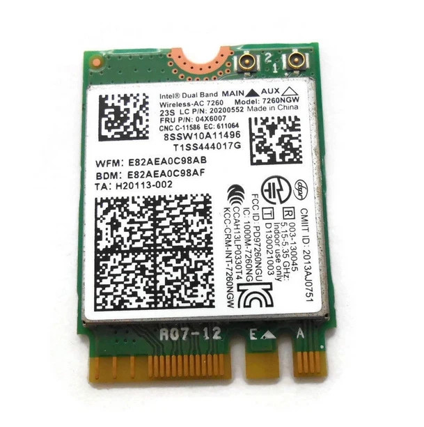 Intel 7260NGW 802.11AC NGFF M.2 Wireless Wifi + Bluetooth BT 4.0 Card Dual Band