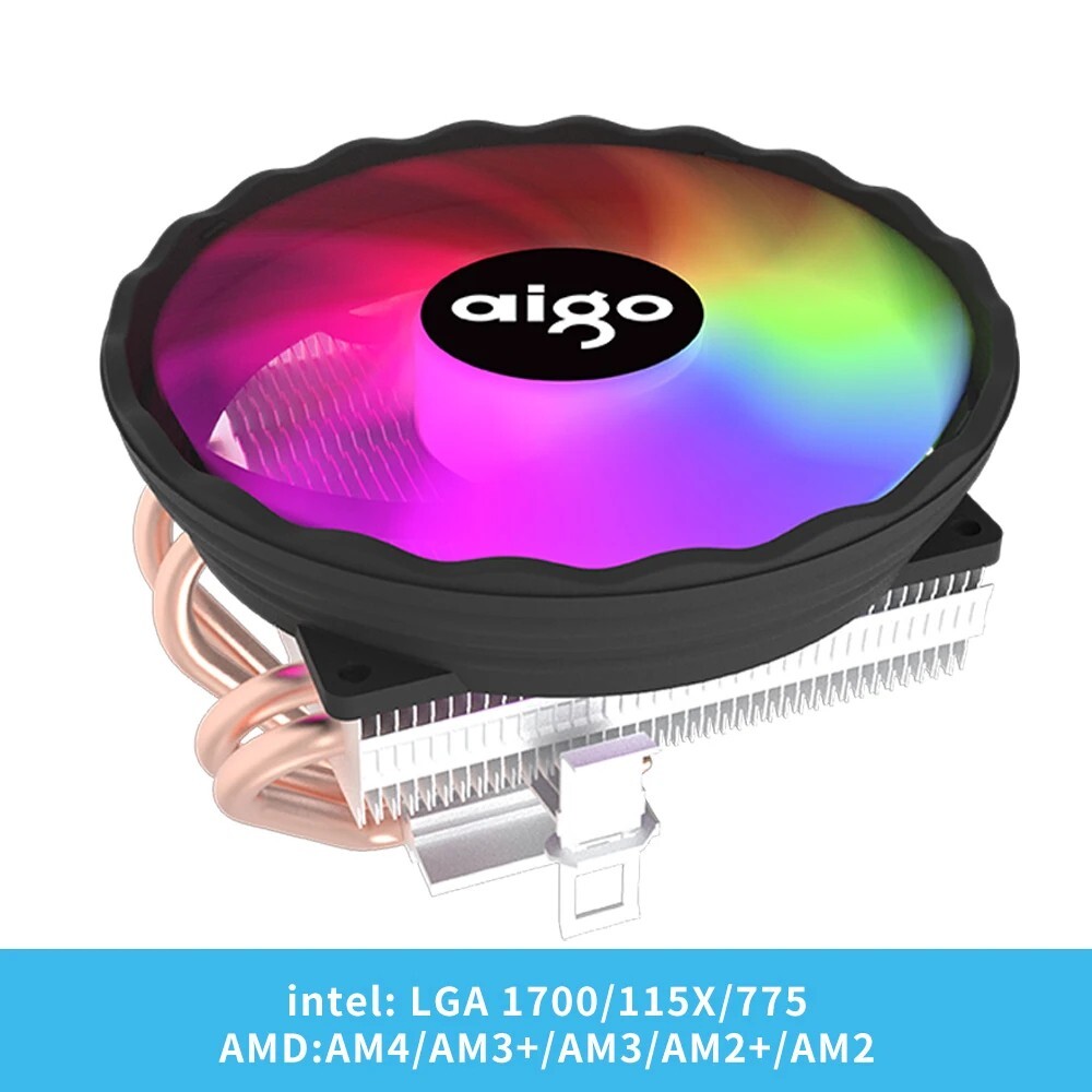Aigo ICE400X 4 heat pipes cpu cooler Fan RGB 4pin PWM Computer Case fan Silent T