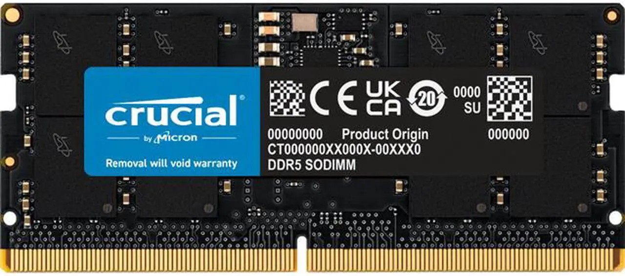 Crucial 16GB 262-Pin DDR5 SO-DIMM DDR5 4800 (PC4 38400) Laptop Memory Model CT16