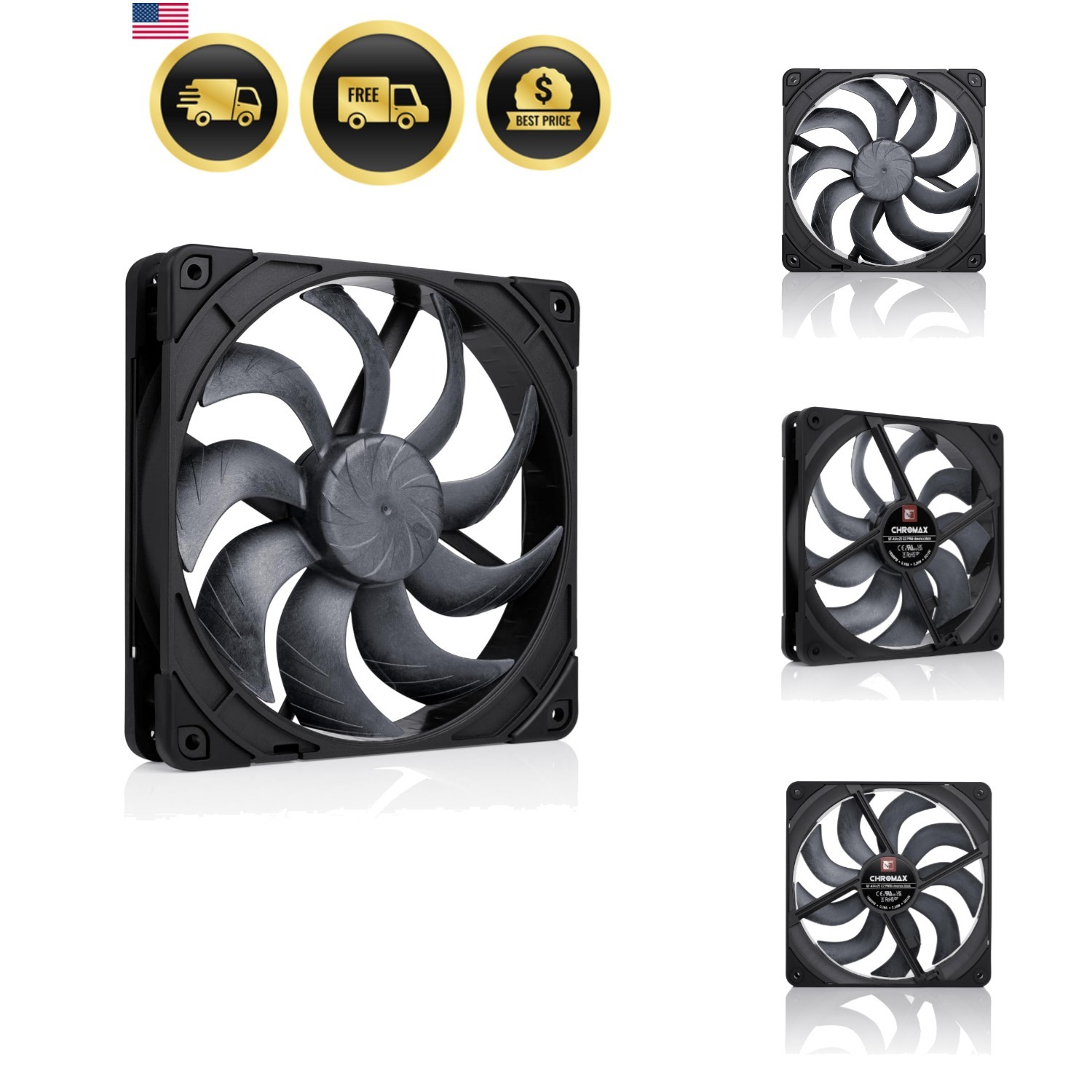 NF-A14x25 G2 PWM chromax.Black, -Quality Quiet 140mm PC Fan Black