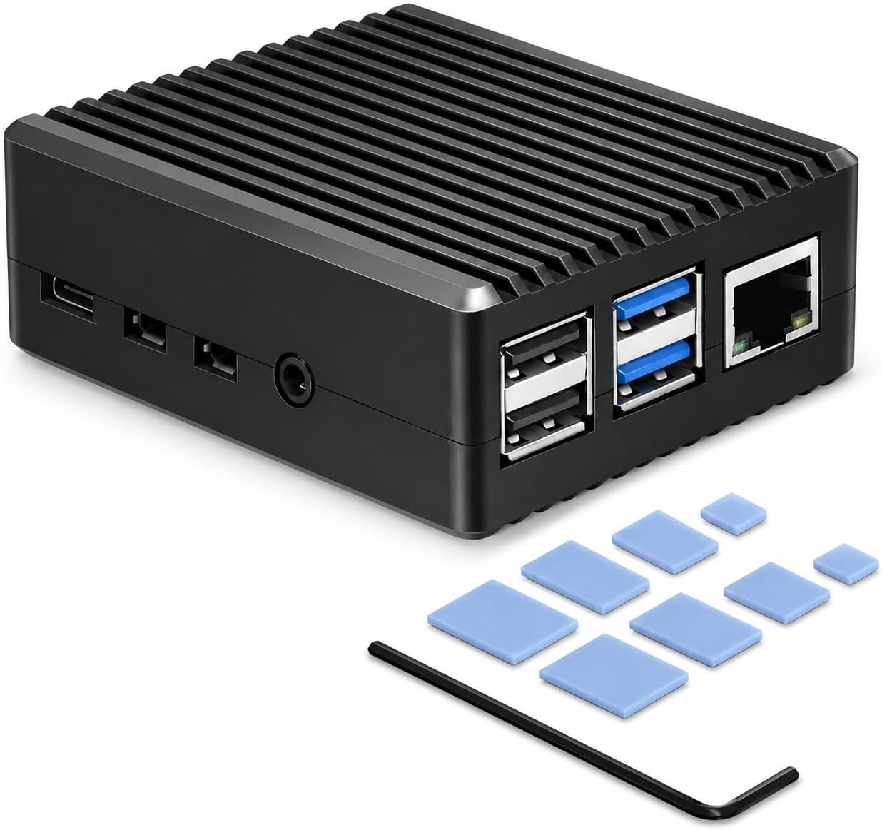 Aluminum Case for Raspberry Pi 4 Model B, Fanless Passive Cooling Metal Pi 4B Ca