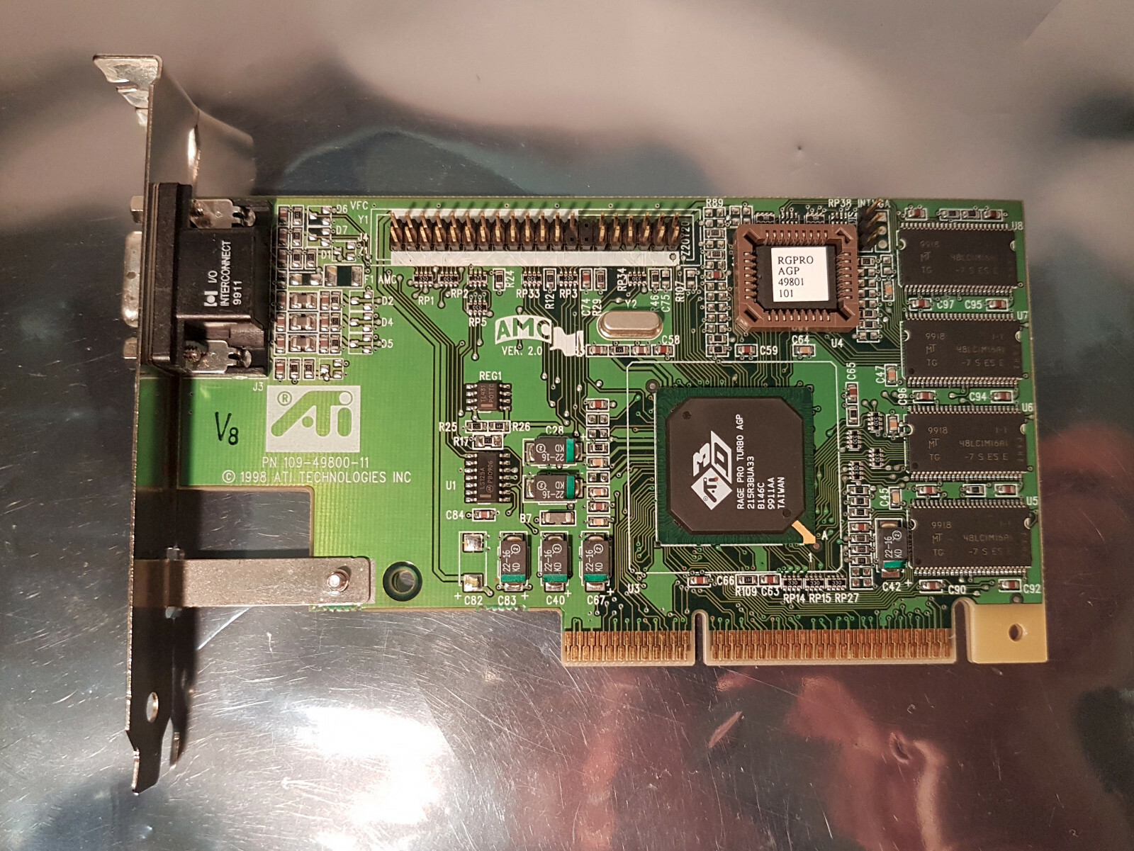 ATI RAGE PRO TURBO AGP 109-49800-11 AGP 8MB SDRAM Video Graphics Card
