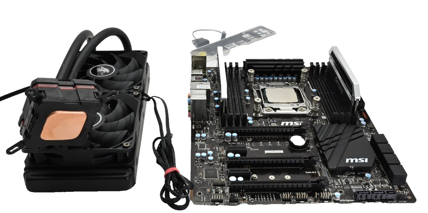 MSI X99A RAIDER LGA 2011-3 Intel X99 ATX Motherboard i7 5960X, 16GB, Water Cool