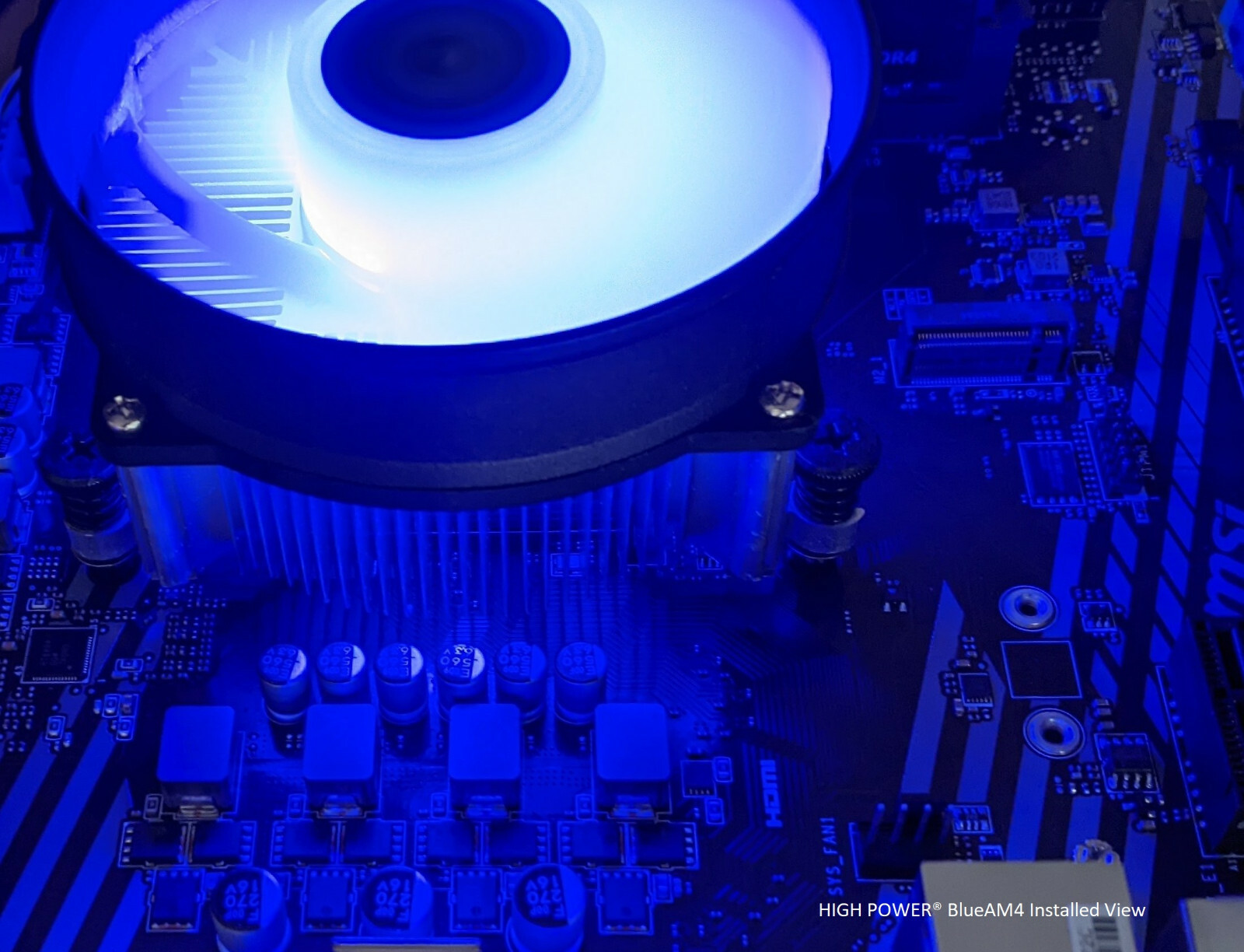 HIGH POWER® BlueAM4 AMD Ryzen 5/7/9 AM4 AM5 CPU Heatsink Cooler w/ Blue LED Fan