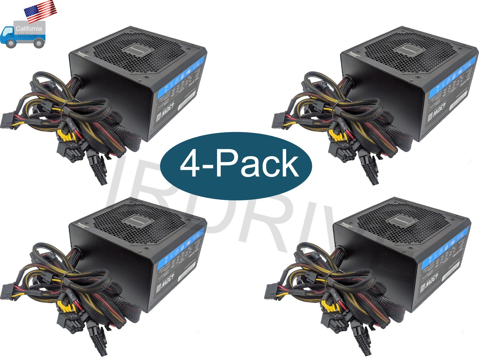 Lot 4pcs: PowerSpec 430W Quiet 80plus 2x PCIe Desktop PC ATX 12V Power Supply PS