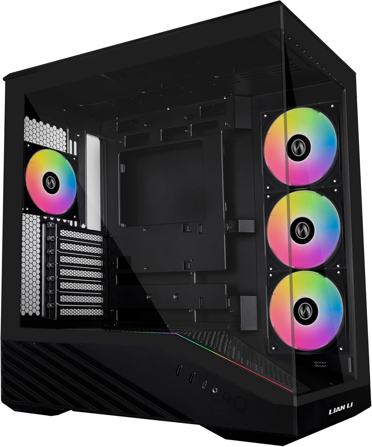Lian Li V100 ATX Mid Tower PC Case 4 x 120mm ARGB PWM Fans Black